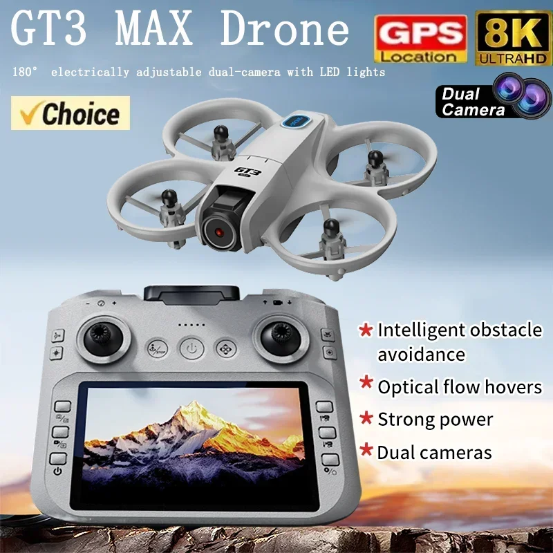 Dji Drone Mini 4 Pro - 2026年新型GT3ミニ LED折りたたみ式ドローン GPS 8K HDデュアルカメラ ブラシレスモーター