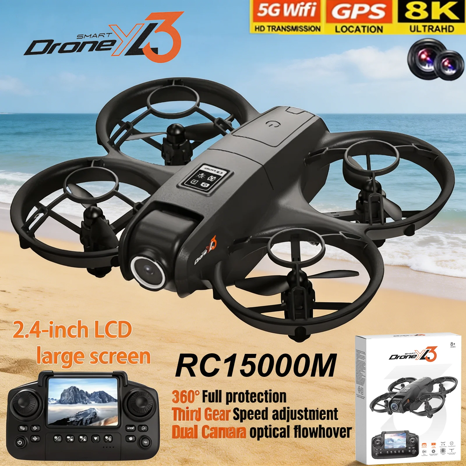 Drone Camera Night Vision - 新型YL3 RCドローン 8K 1080P広角デュアルHDカメラ搭載 折りたたみ式クアッドコプター WiFi