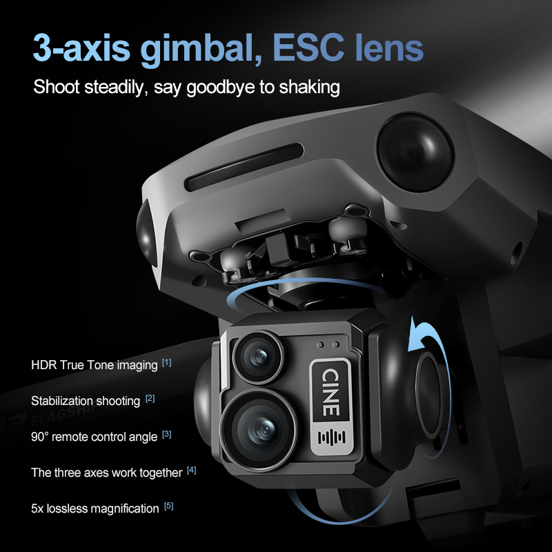 8K 3軸ジンバルブラシレス7.2インチタッチスクリーンFP - Drone Camera Night Vision のレビューと価格