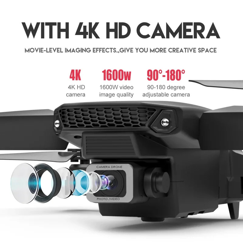 E88 Proインテリジェント折りたたみドローンは、シングル - Drone Camera Night Vision のレビューと価格